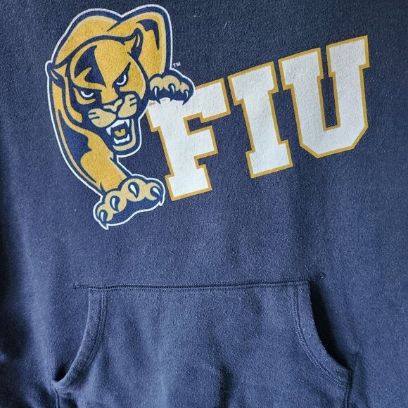 Jansport Vintage Sweatshirt Large Cowl Neck Blue FIU Panthers Florida University - Picture 3 of 11